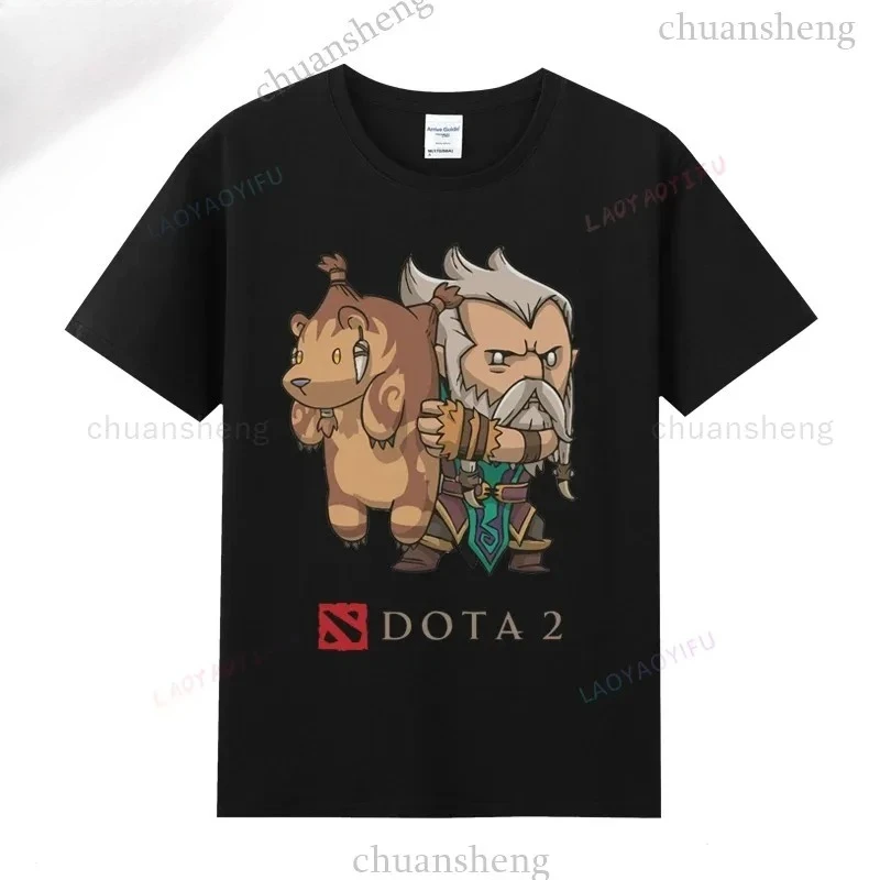 Camisetas Dota 2 com Estampa de Heróis do Jogo, Camiseta Casual Unissex com Gráficos de Shadow Fiend, Pudge, Axe, Slardar, Sven, Kunkka e Timber