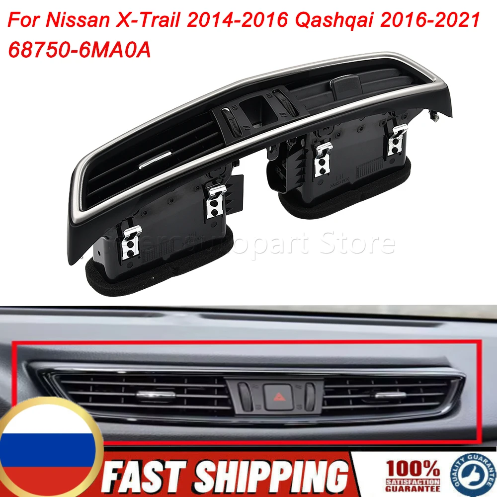Front Middle Dashboard A/C Air Conditioning Outlet Vent For Nissan X-Trail 2014-2016 Qashqai 2016-2021 Car Accessories