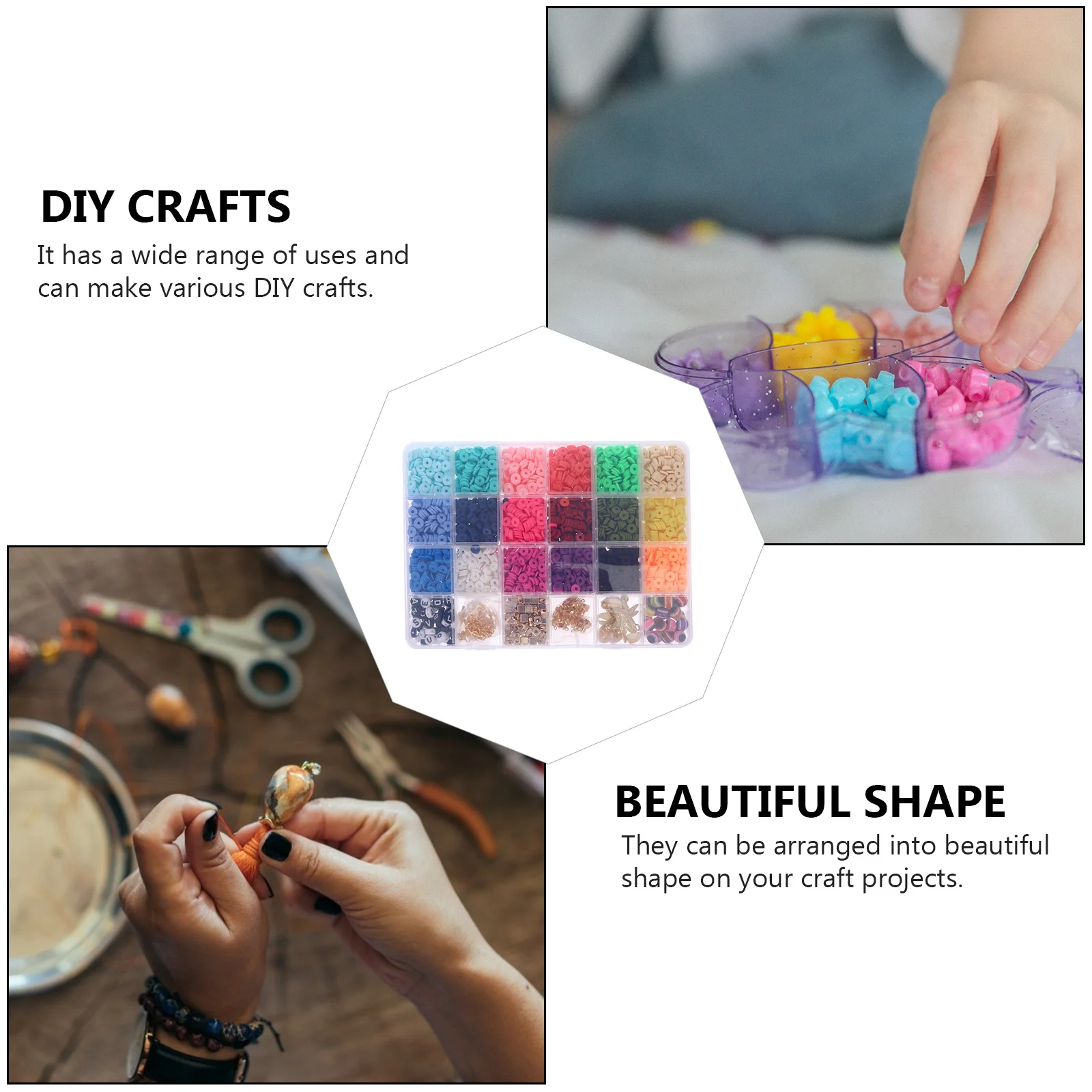

1 Box Soft Polymer Clay Spacer Beads Creative Design DIY Loose Beads for Necklace Bracelet Jewelry Making Craft Accessories