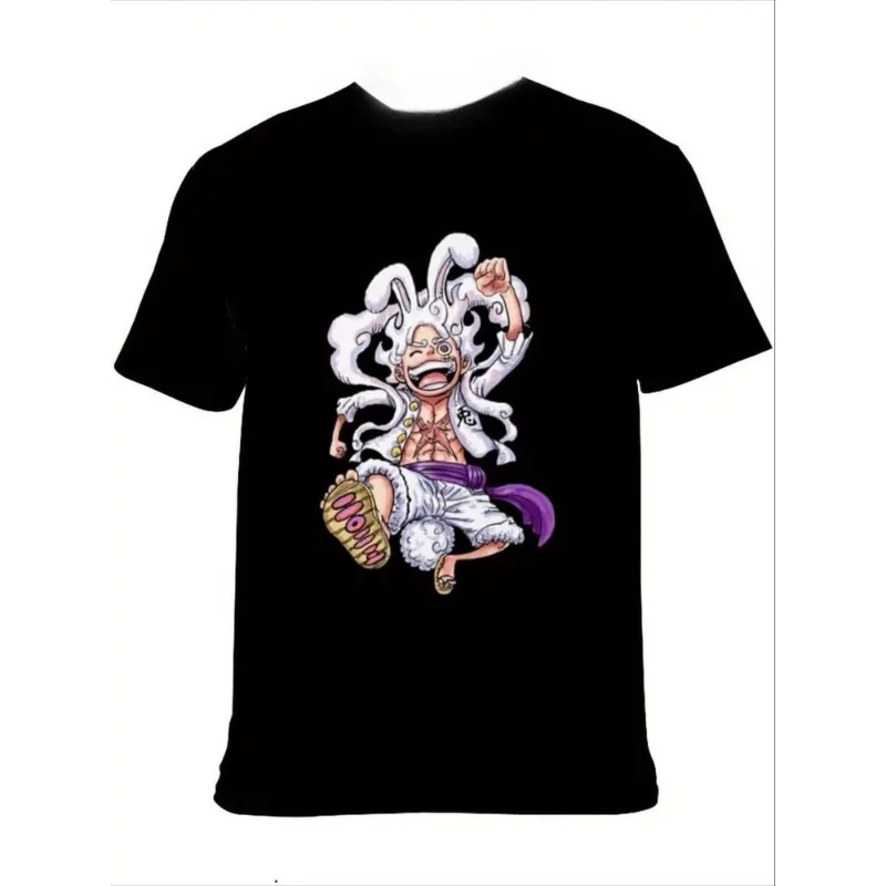 

ONE PIECE Animation Derivatives Luffy Printed Short Sleeve T-Shirt Men's and Women's 2025 Summer Fashion Casual Cotton Clothing
