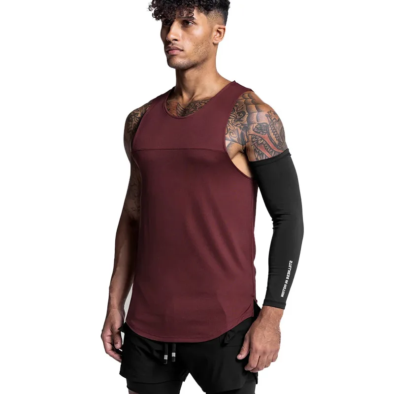Gym Tank Top Men's Running Vest Basketball Jersey Bodybuilding Workout Stringer Singlets Training Fitness Sleeveless Sport Shirt