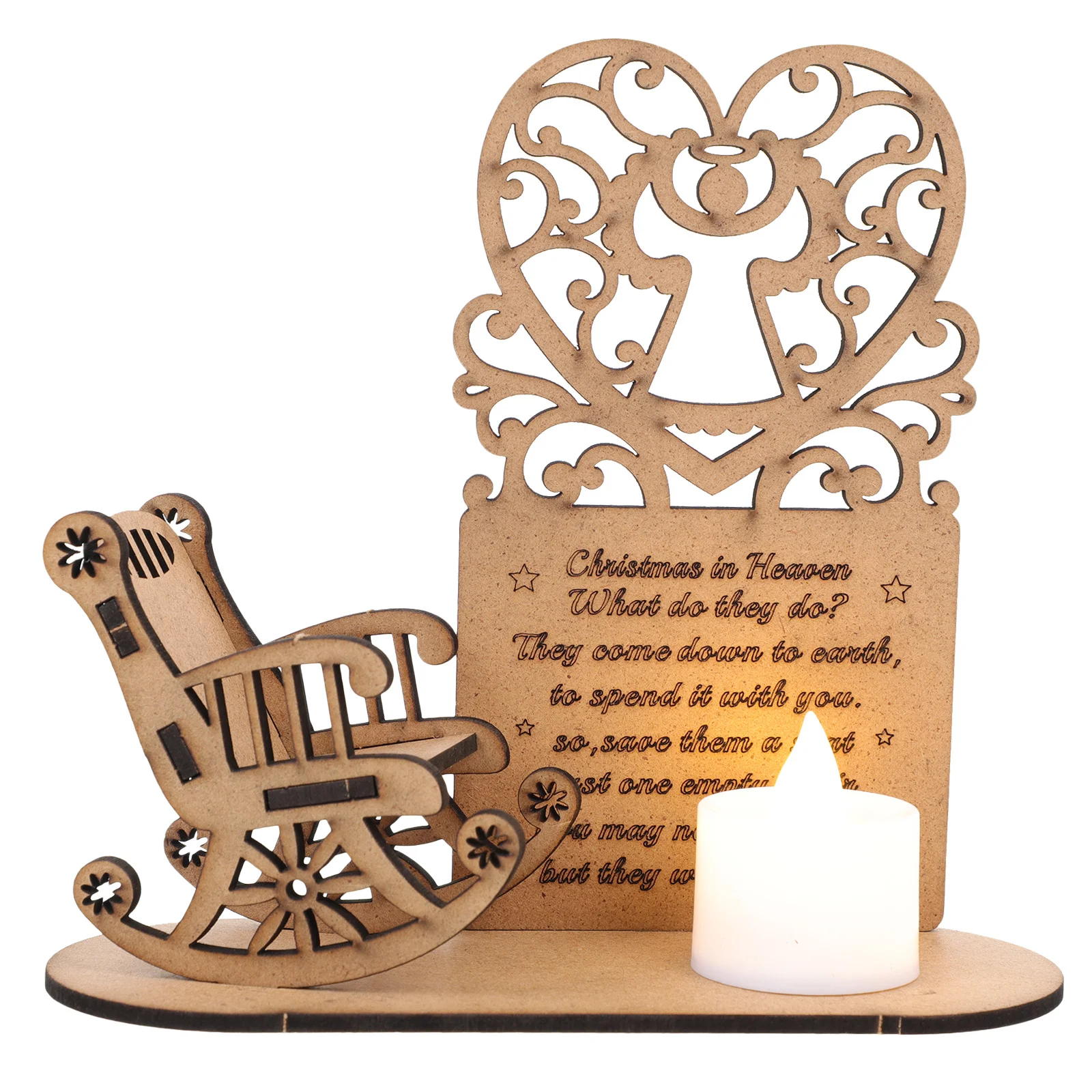 

Creative Christmas Wooden Adornment Delicate Xmas DIY Decor Exquisite Appearance Long Service Life Desktop Fireplace Decoration