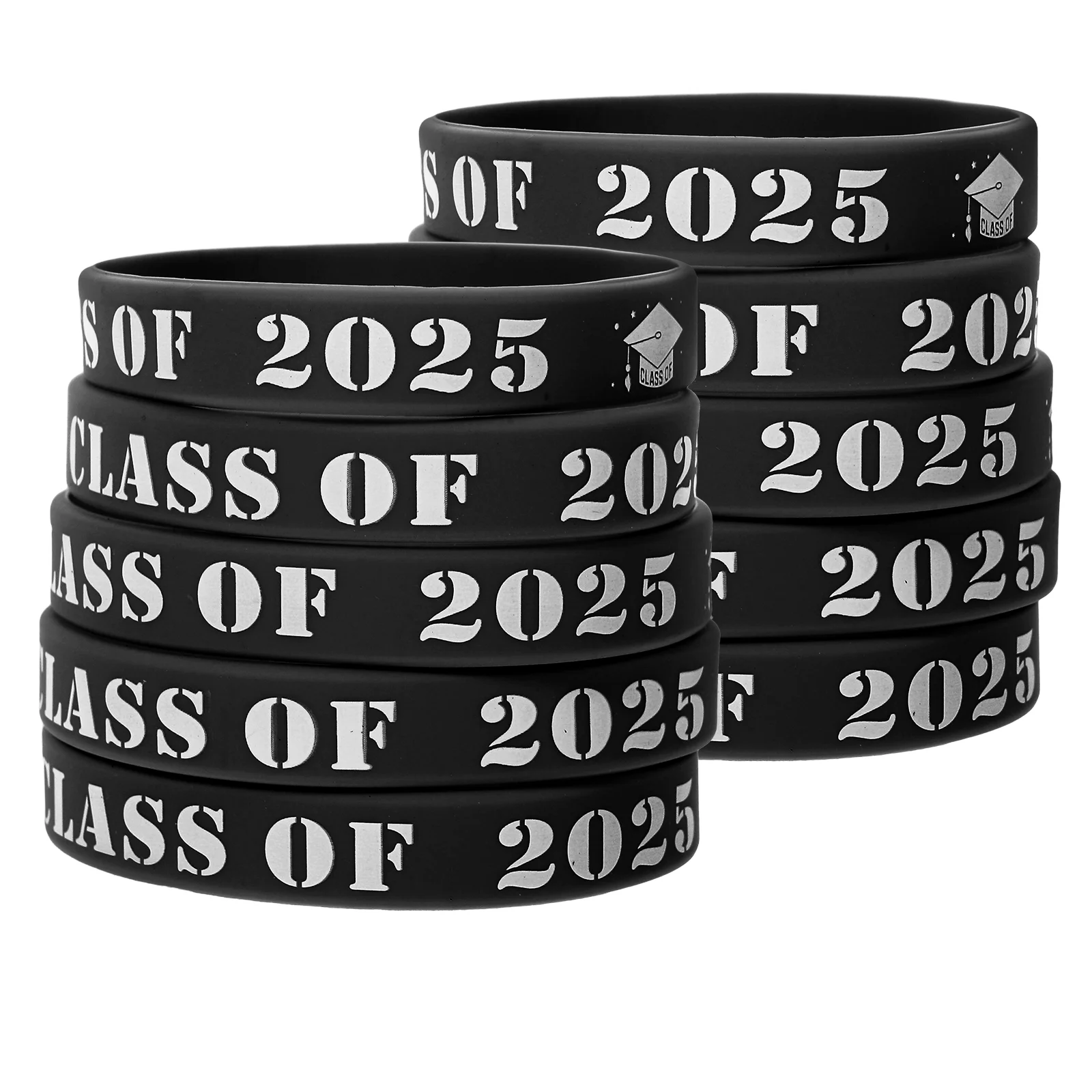 

25 Pcs Graduation Bracelet Silicone Wrist Band Bulk Bracelets Silica Gel Wristbands School