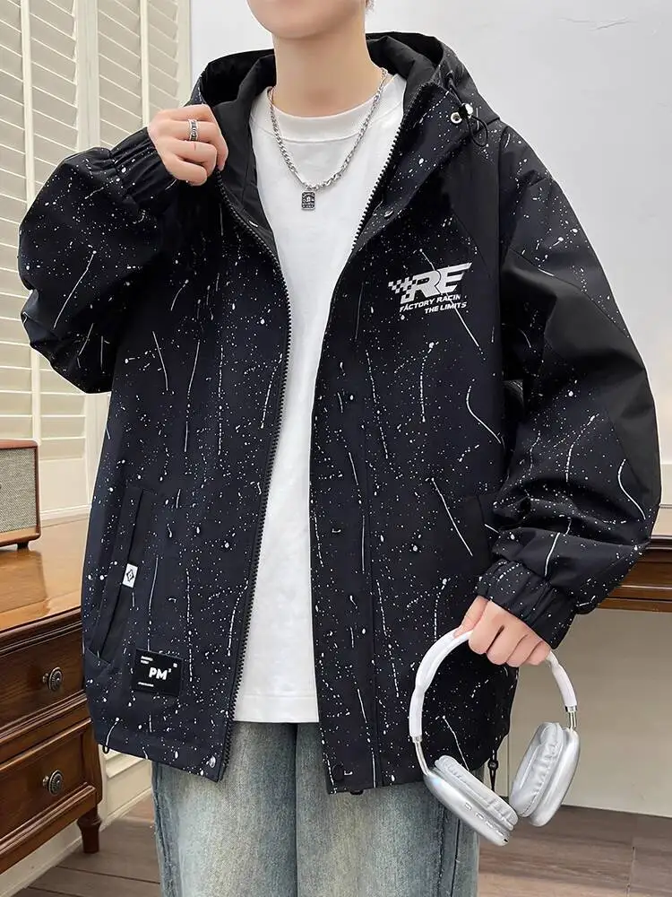 سترة واقية للرجال لخريف وشتاء 2025 على طراز البيسبول معطف بقلنسوة ملابس خارجية رائعة #3