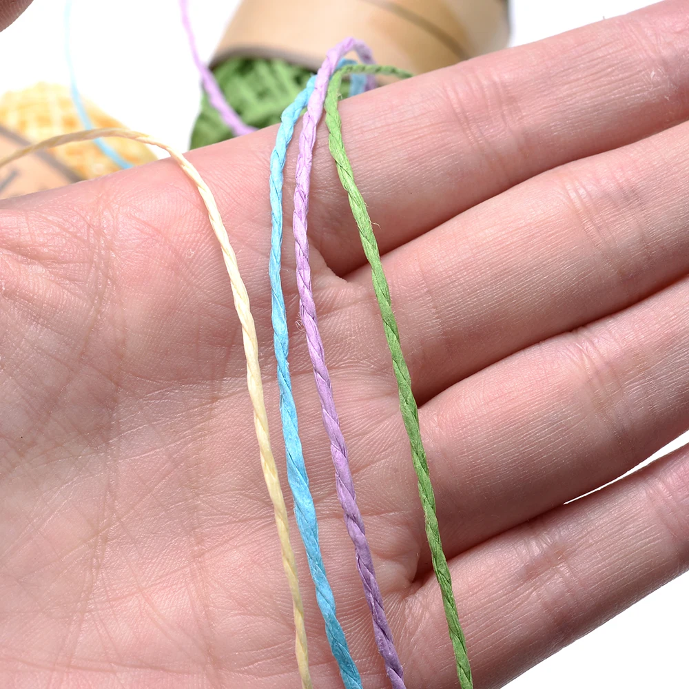 1mm 10M Polyester-Raffia-Papierband 1 Rolle Buntes Kordelband für Geschenkverpackung, DIY-Bastelarbeiten, Hutweberei, Scrapbooking, Partydekoration – Detail 2
