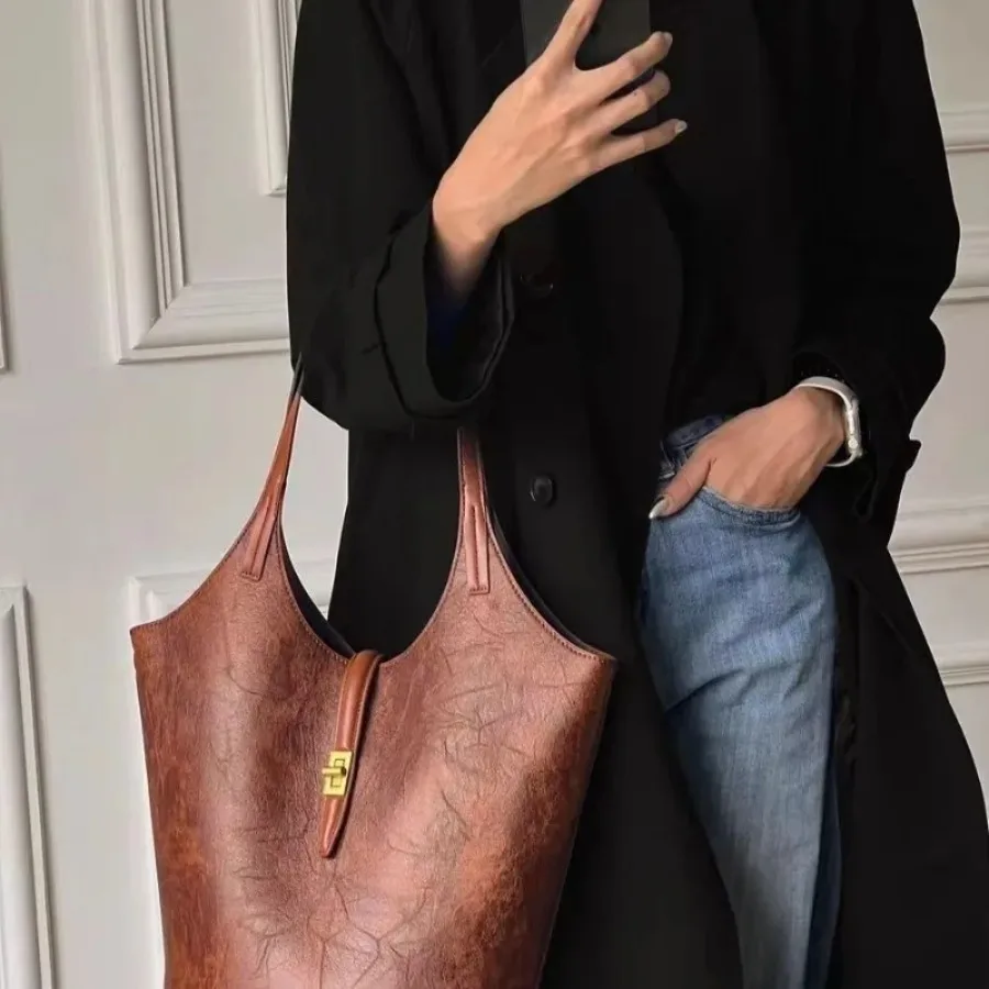 

New fashion retro texture senior wind handbag spring and summer versatile foreign large-capacity female bag shoulder bags