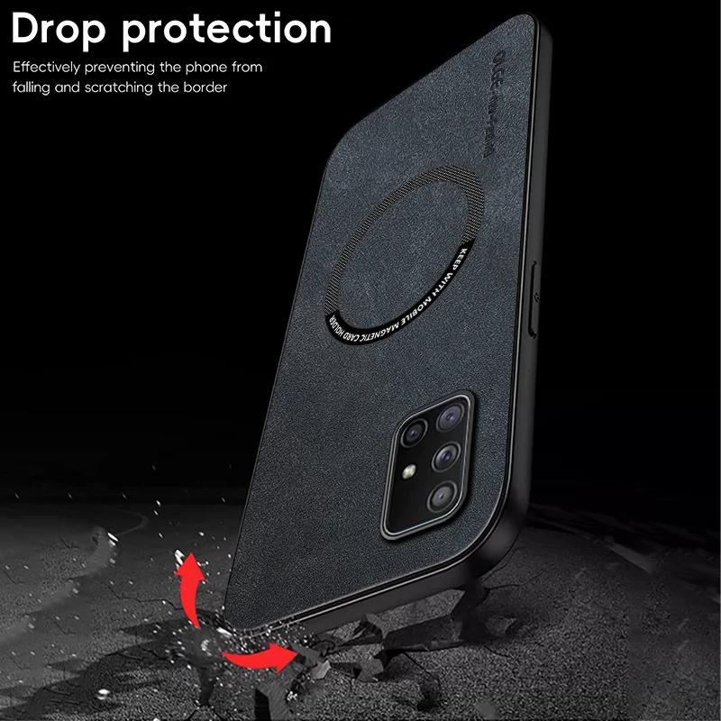 Magnetic Retro Leather Case For Samsung Galaxy A51 A71 4G Wireless Charging Phone Case Cover