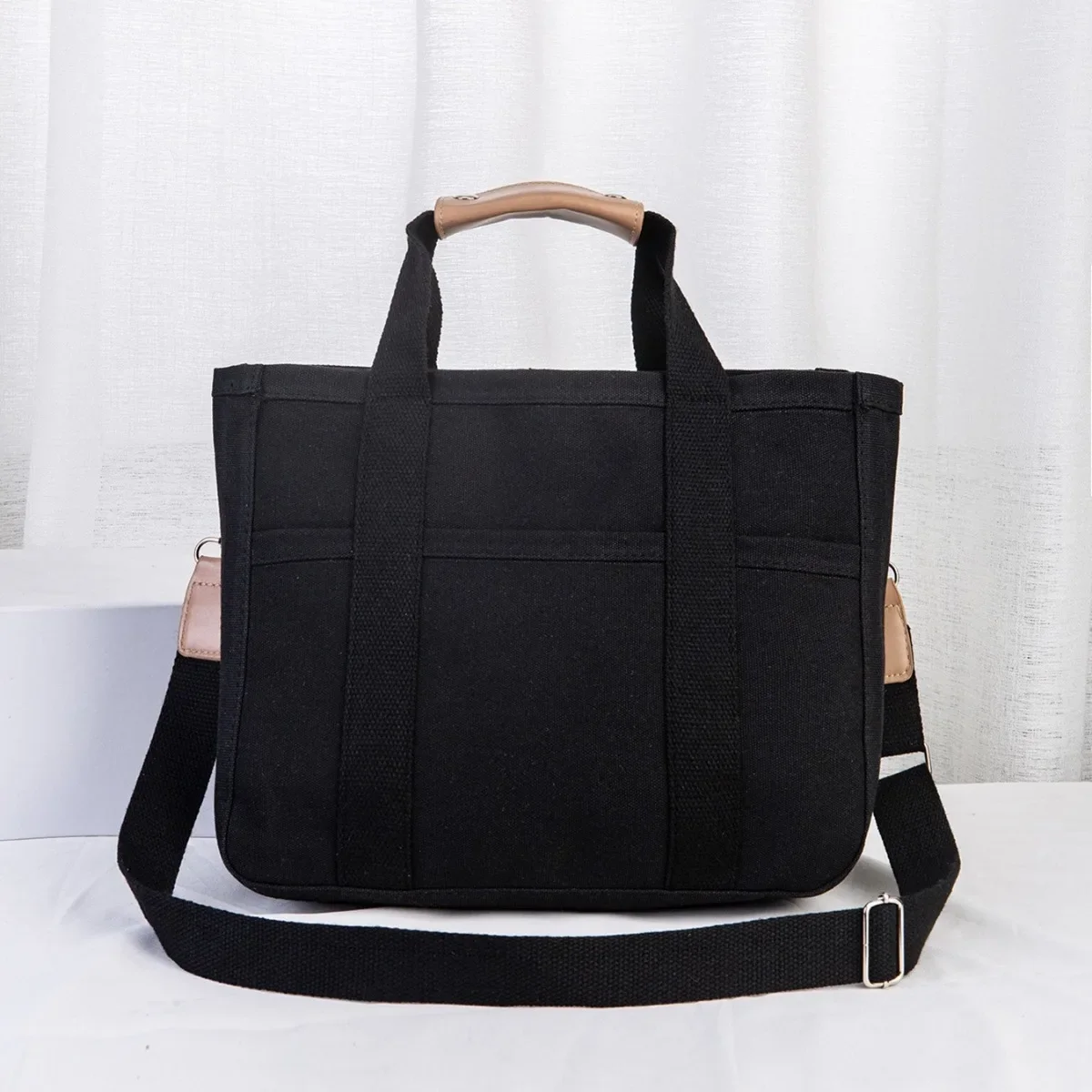 Large capacity canvas bag, trendy and fashionable bag, multifunctional portable bucket bag, convenient for crossbody bag
