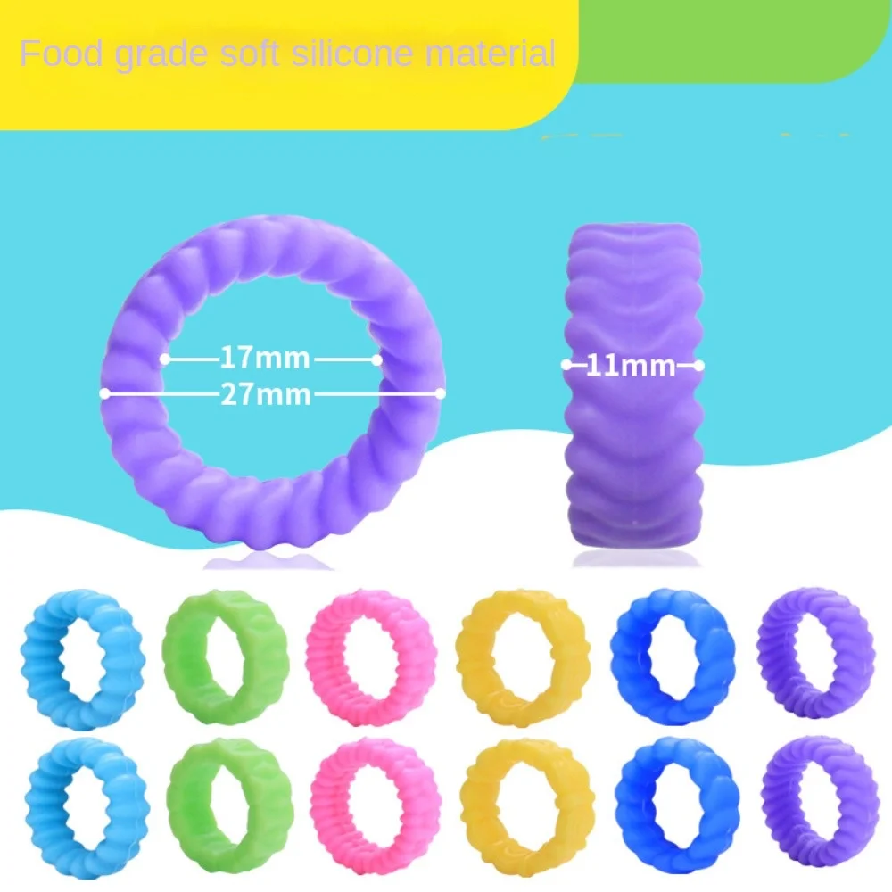 Jouets en Silicone Soulignés de Charleroi pour Enfant, Anneau à Pression Silays euse, Sédatif, 6 Pièces