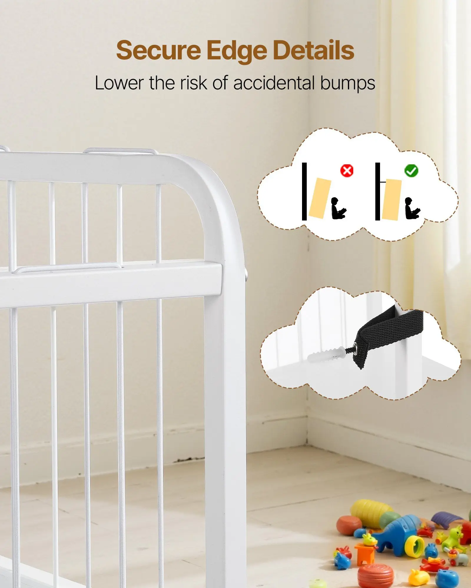 رف كتب للأطفال بطبقتين مع مساحة تخزين ألعاب قماشية، منظم حيوانات محشو مع تصميم مضاد للطرف لغرفة لعب الحضانة