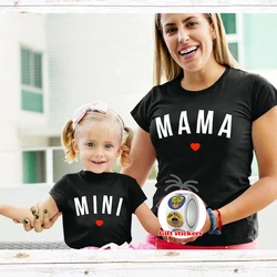 Mini koszulki Mama Mama i Mini, prezent dla matki córki, mamusia T-shirty Mama i ja ubranka prezent na dzień matki mamusia Baby T-shirt