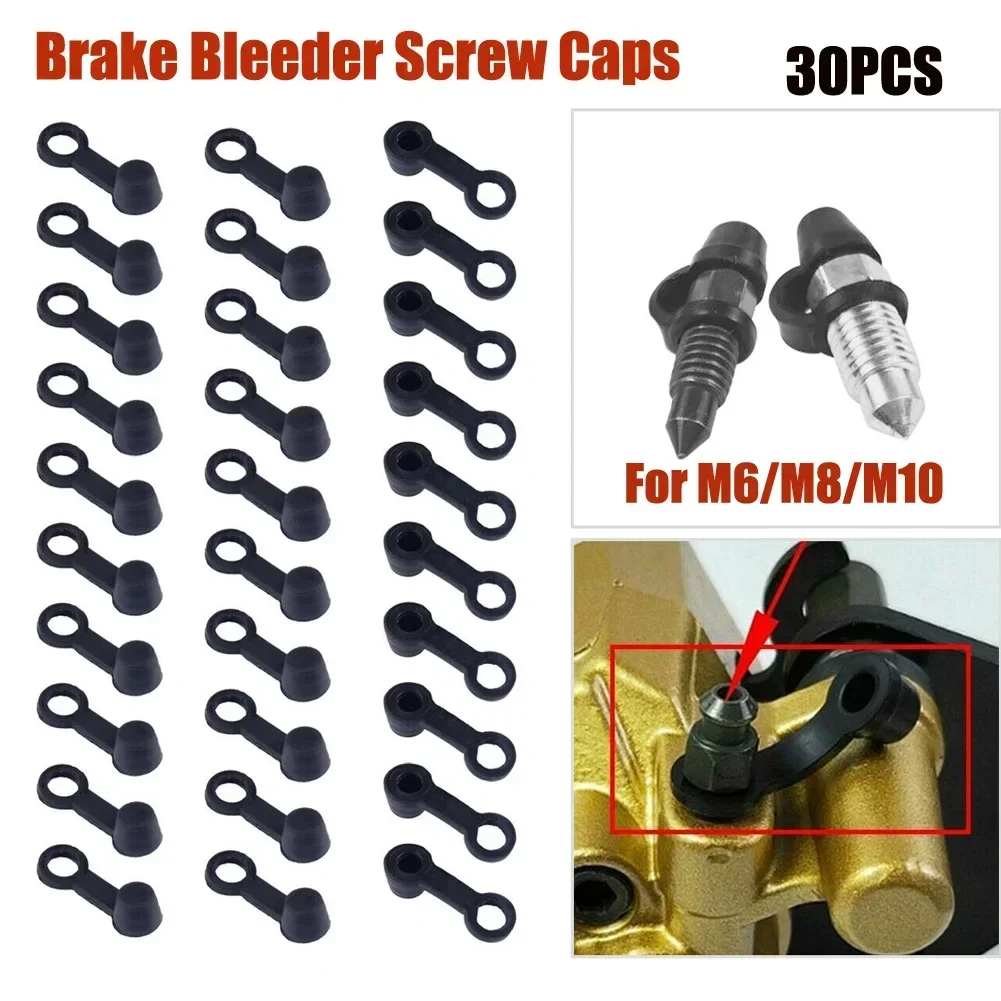 Useful Brand New Brake Bleeder Screw Cap Grease Cap Rubber Spare Parts 3cm Length For Motorcycles M6/M8/M10 20/30/40x Black