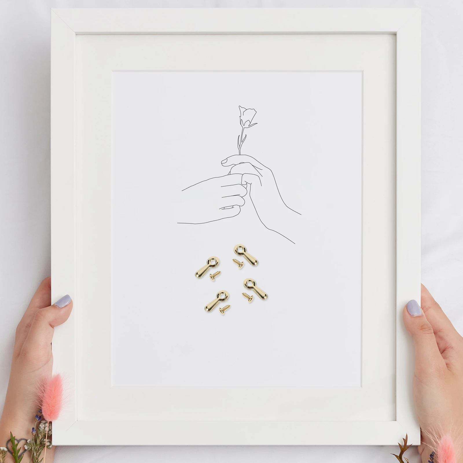 1 set 1 Set Photo Frame Backing Clips Iron Hardware Sturdy Turn Button Screws Wall Hanging Fasteners Display Buckles Hardware