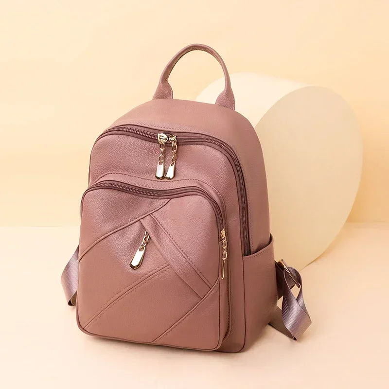 Light Luxury Brand Women Backpack 2024 High Quality Leather Backpacks Travel Fashion School Bags for Girls Mochila Feminina