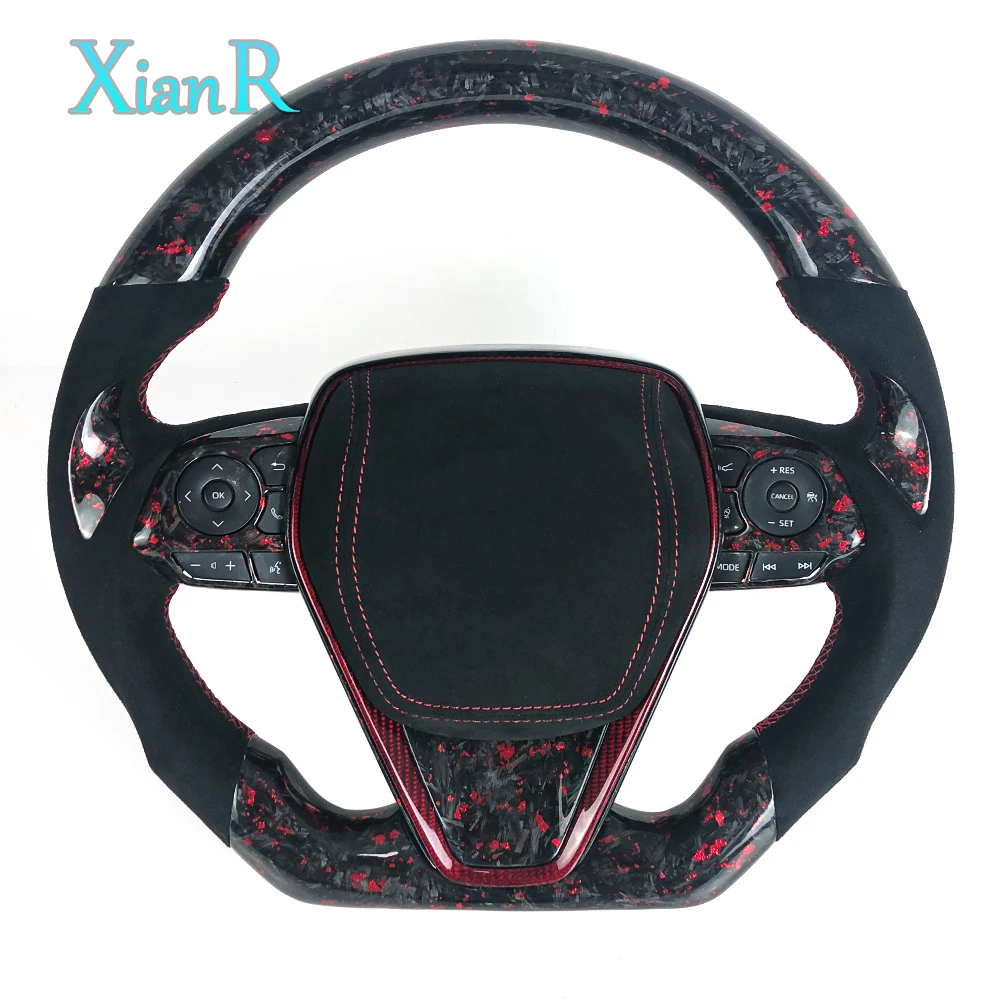Factory Wholesale Custom Red Forged Carbon Fiber Steering Wheel for Toyota Camry Eighth Generation Car Steering Wheel