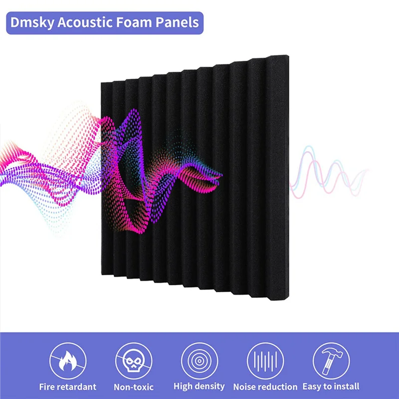 

ATSQ-48 Pack Acoustic Foam Panels Soundproof Studio Foam Acoustic Treatment Foam Sound Insulation Panels Wedge For Studio,Etc