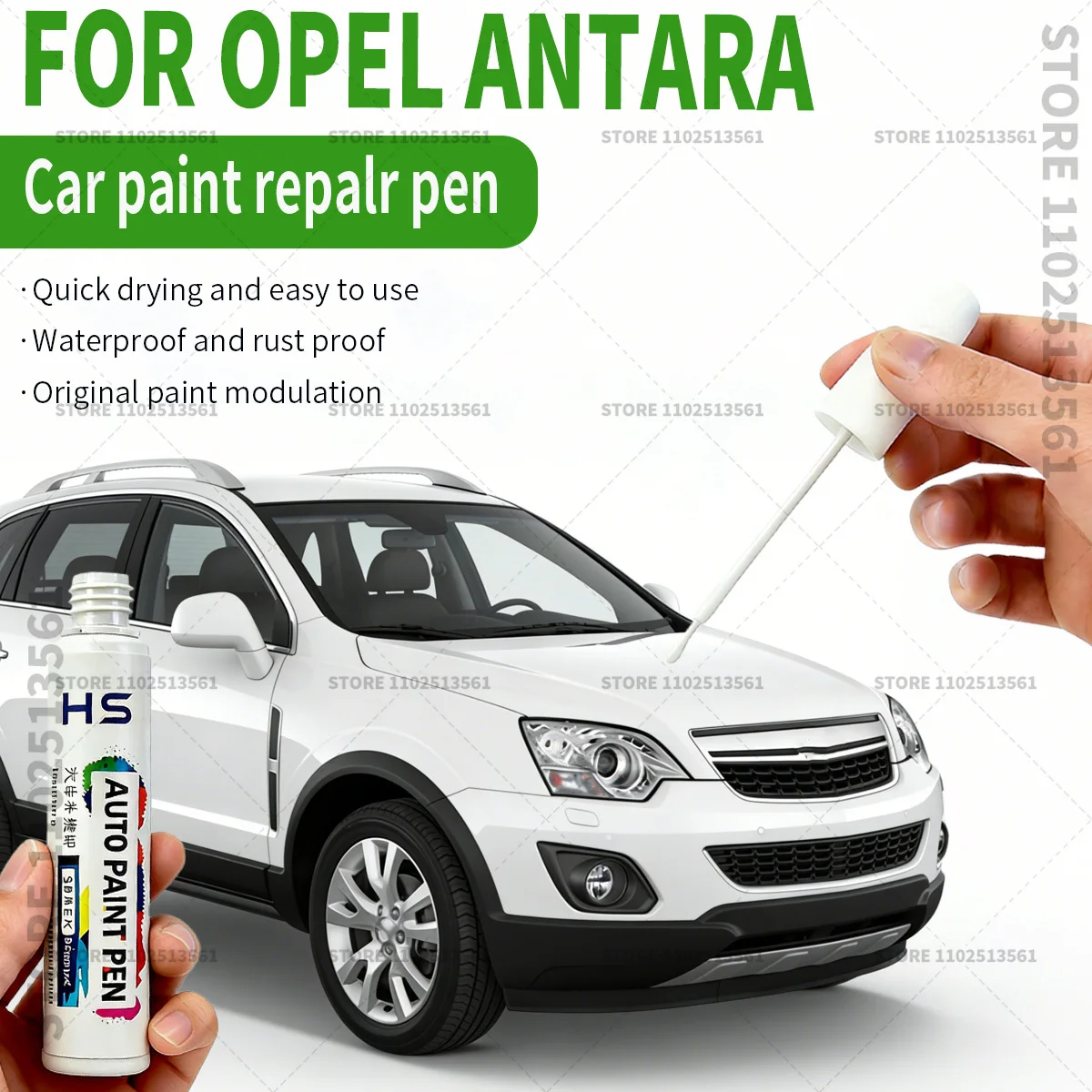 For Opel Antara Car Paint Repair Pen Restores Original Factory Paint Finish Brown Black Gray Beige 167 Shiny Silver Gray White