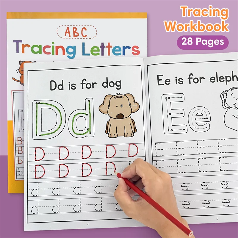 ABC Letter Tracing Coloring Book A-Z Maiustágio Lowercase Pen Controle Prática para Crianças Pré-escolares