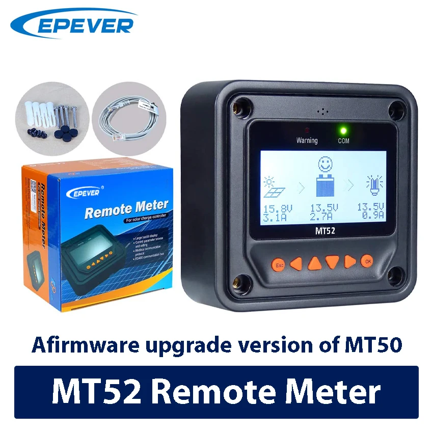 EPEVER MT52 Remote Meter Monitor Set Data of TracerAN Solar Charge Controller LCD Display Accessory Real time Program Parameter