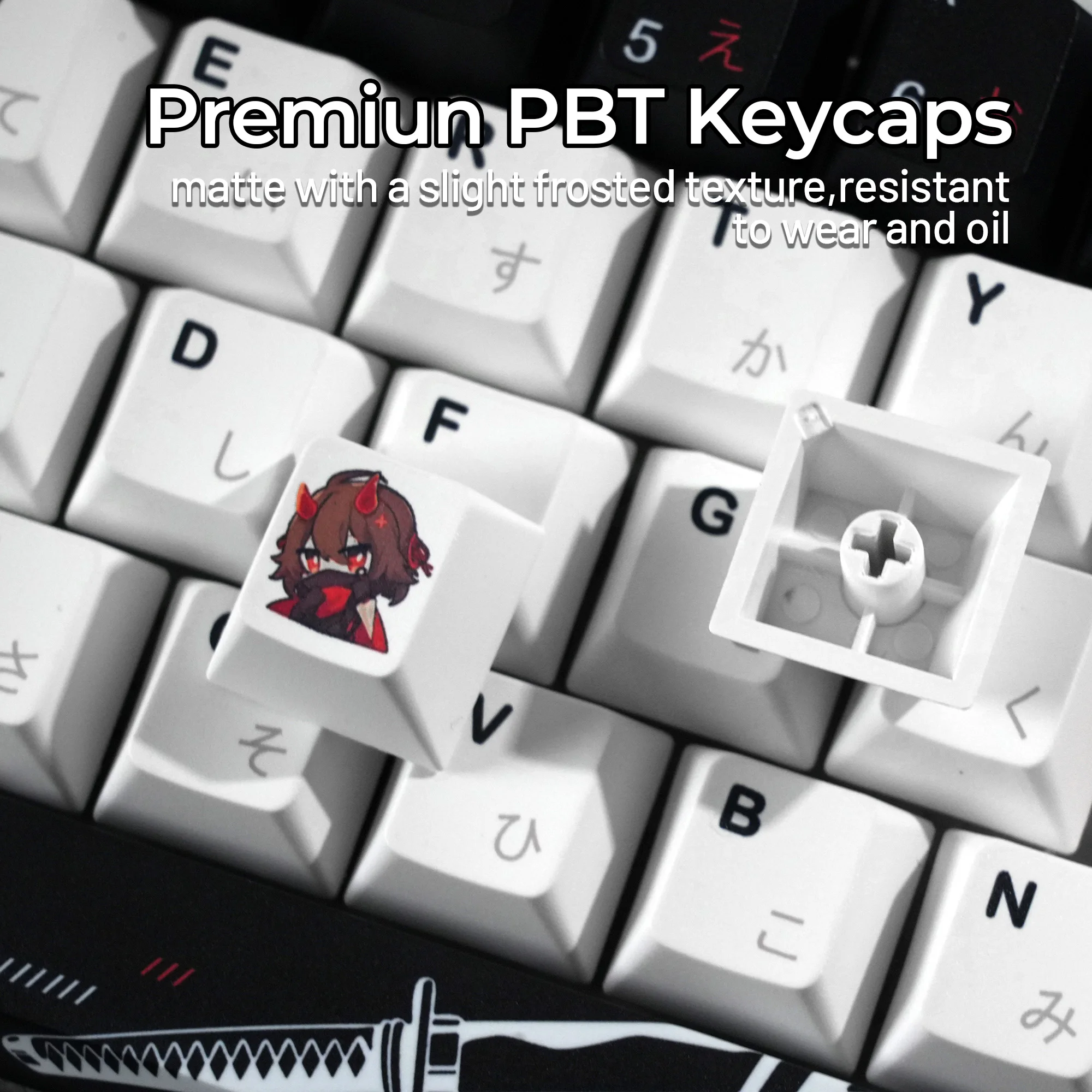 XVX Yuki Aim Keycaps for Keyboard with Japanese Layout Anime Keycaps PBT Dye-Sublimation Thick Keycaps Cherry Profile 134 Keys