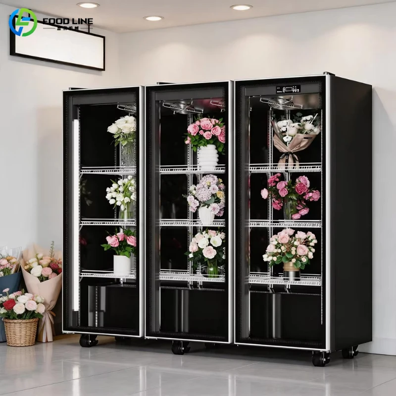 Commercial Vertical Fresh Flower Display Cabinet Commercial Flower Refrigerated Showcase