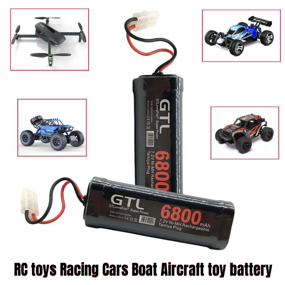 Batteria 7.2 V 6800mAh ni-mh SC e caricabatterie 7.2 v per RC Toys Tank Car Airplane Helicopter con connettori Tamiya batteria 7.2 v