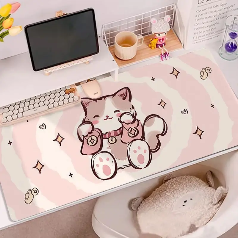 

Korean Cute Home Cat Diary Butterfly Star XXL PU Leather Mouse Pad E-sports Game Keyboard Student Dormitory Desktop Decoration