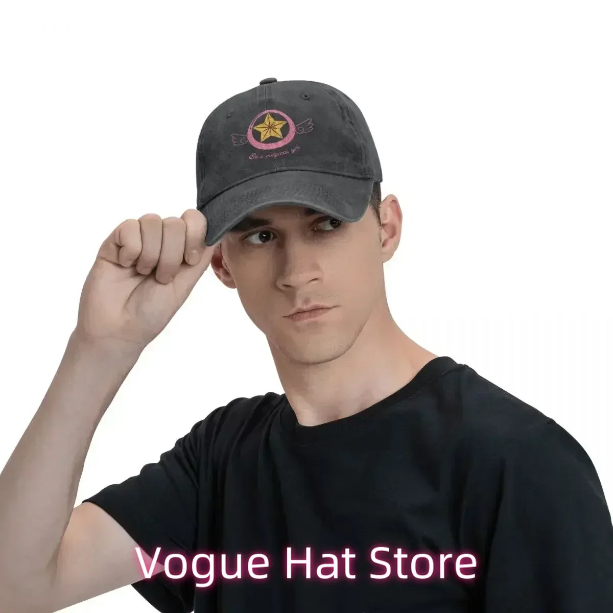 Boné de verão viseira de sol seja uma menina mágica cartão captor sakura hip hop bonés meme chapéu de cowboy chapéus de pico