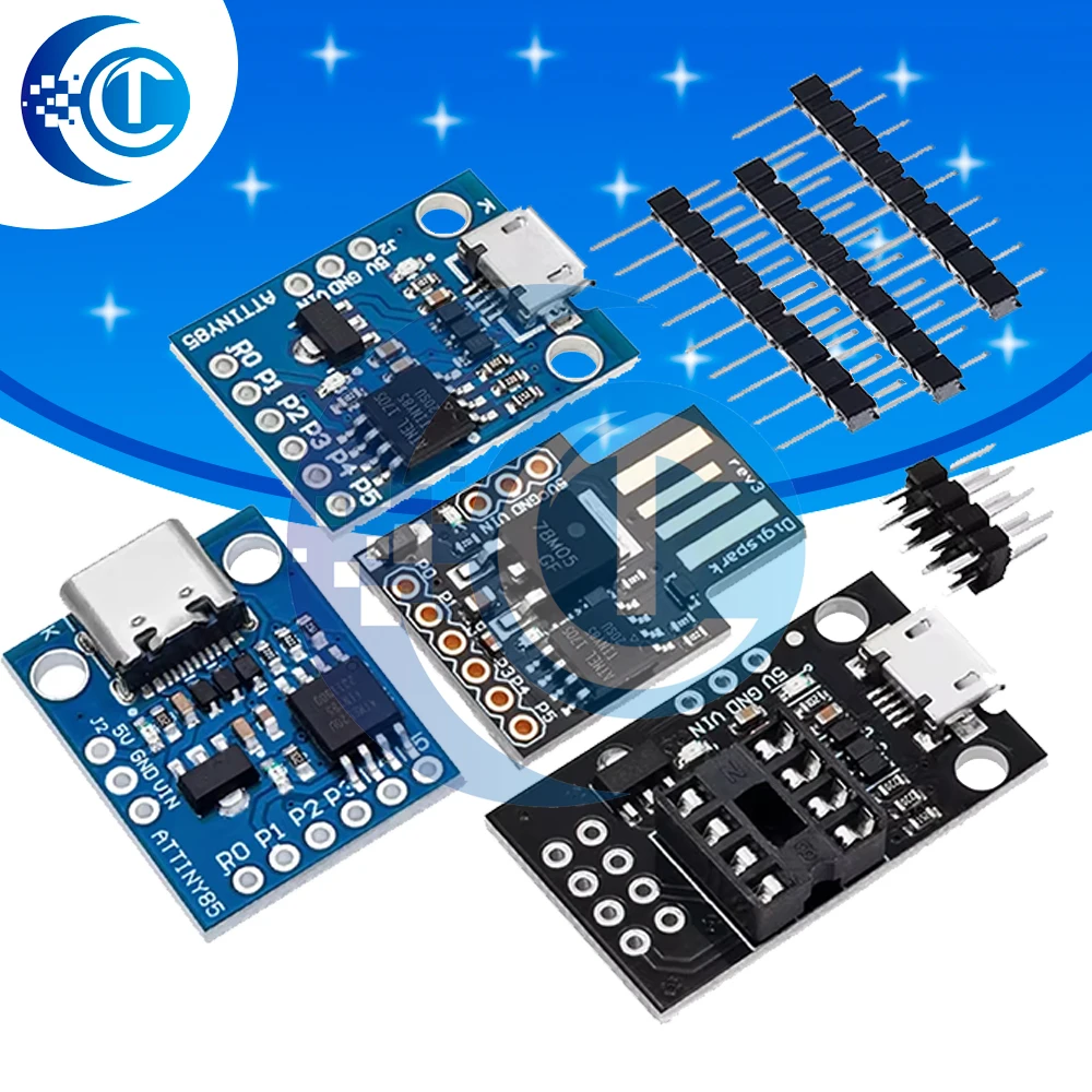 Official Blue Black TINY85 Digispark Kickstarter Micro Development Board ATTINY85 module for Arduino IIC I2C USB