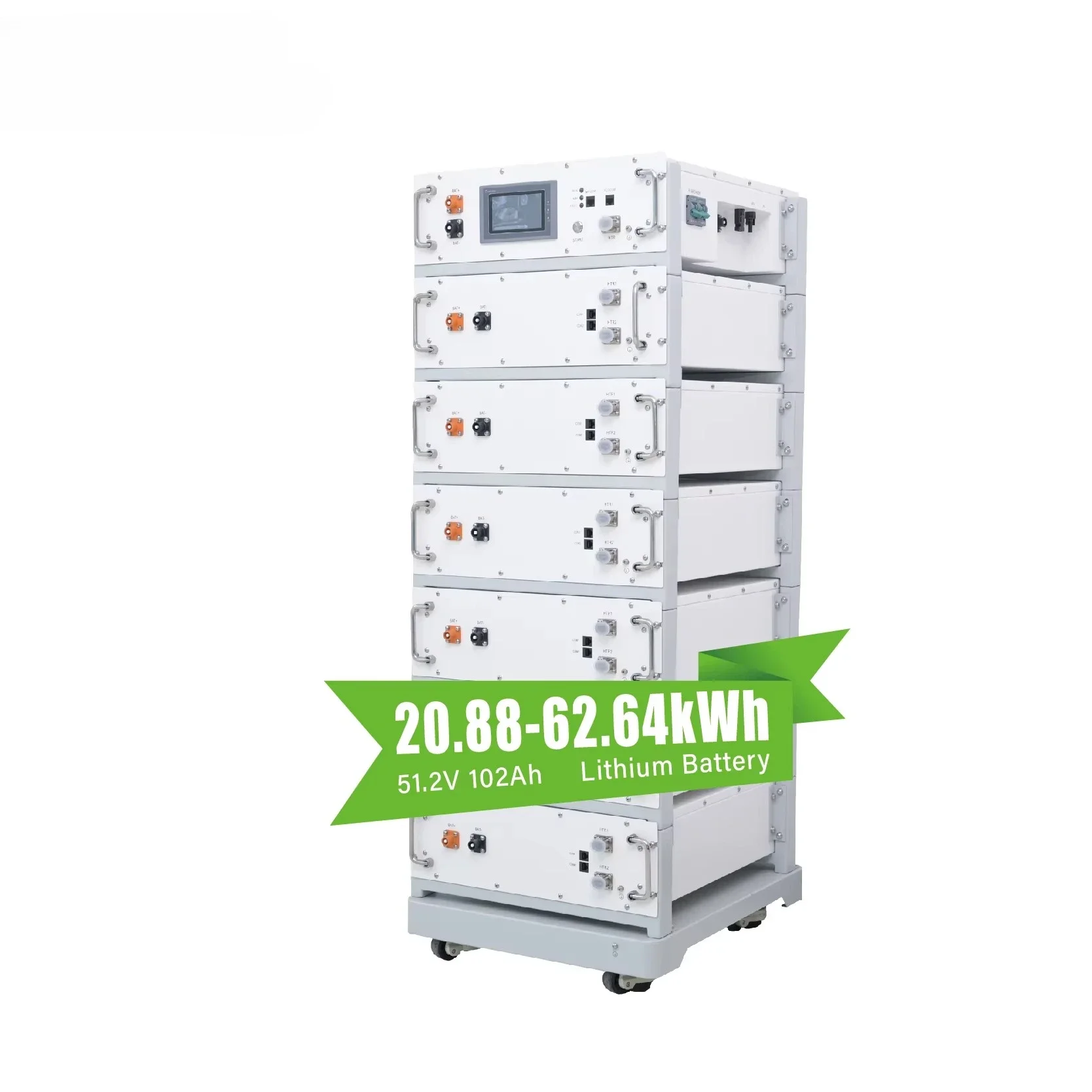 Enerlution Residential Solar System High Voltage Rack Battery System, 5kWh Modules, Rack, BMS for 20-60kWh, Easy Deployment