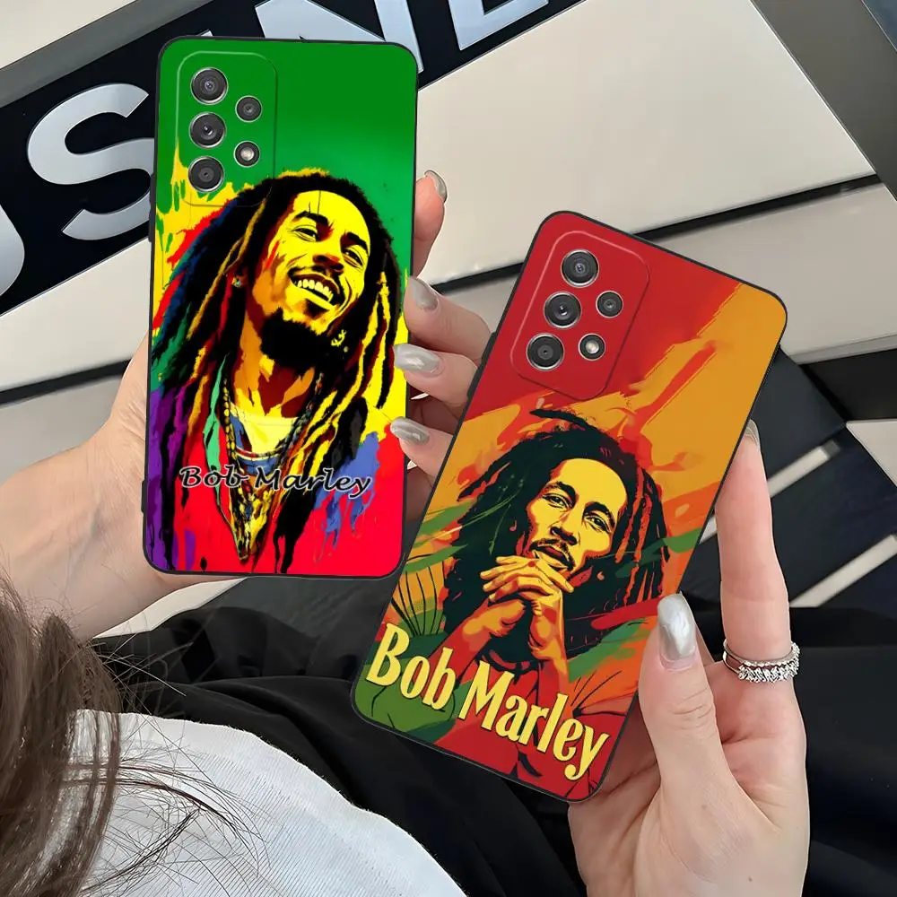 Reggae Bob Marley Phone Case for Samsung Galaxy M55 54 42 35 34 33 32 23 22 15 14 13 12 F55 5G Soft TPU Shockproof Cover