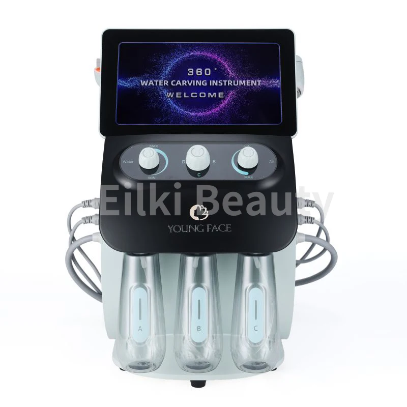 6 In 1 Facial Visible Skin Testing H2O2 Hydrogen Oxygen Small Bubble Machine Hydra Deep Cleansing Microdermabrasion Spa Device