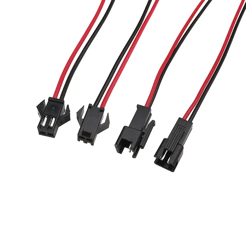 JST SM 2 Pin Male Plug to Female Jack Wire Connector SM 2P Plugs Socket Cable Pigtail Length 10CM 15CM 20CM for LED Light Strips