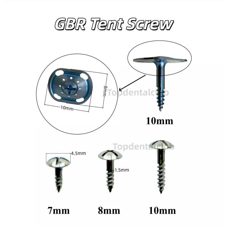 

GBR Dental Tenting Screw System Self-tapping Tip Guide Bone Regeneration Techniques Bone Graft for Barrier Membranes Fixation