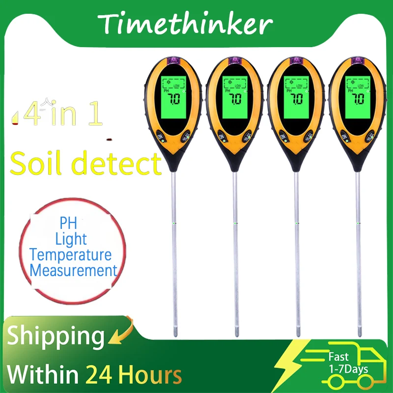 

Тайметик 4 в 1, измеритель pH почвы, тестер интенсивности pH почвы в кислотность, анализ солнечного света, измеритель почвы