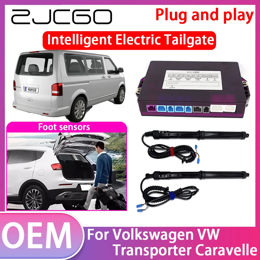 ZJCGO Electric Tailgate Lift Drive Trunk Opening Tail Gate Lift Soft Close For Volkswagen VW Transporter Caravelle 2015~2024