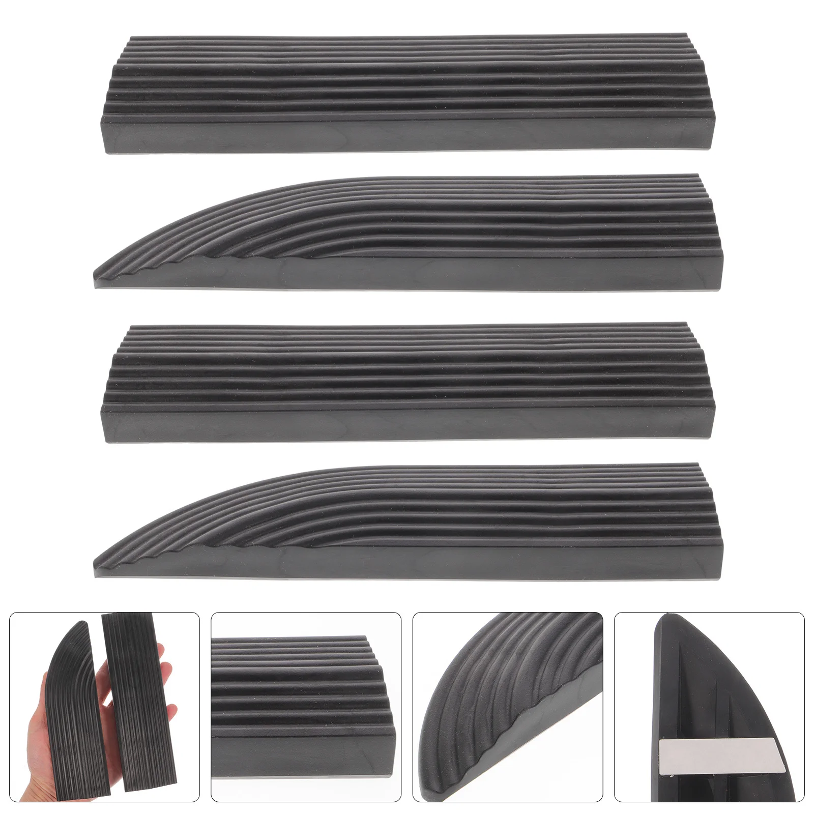 

4Pcs Rubber Threshold Ramp Portable Antislip Indoor Entry Slope Ramp for Sweeping Robot Wheelchair Transition Mat