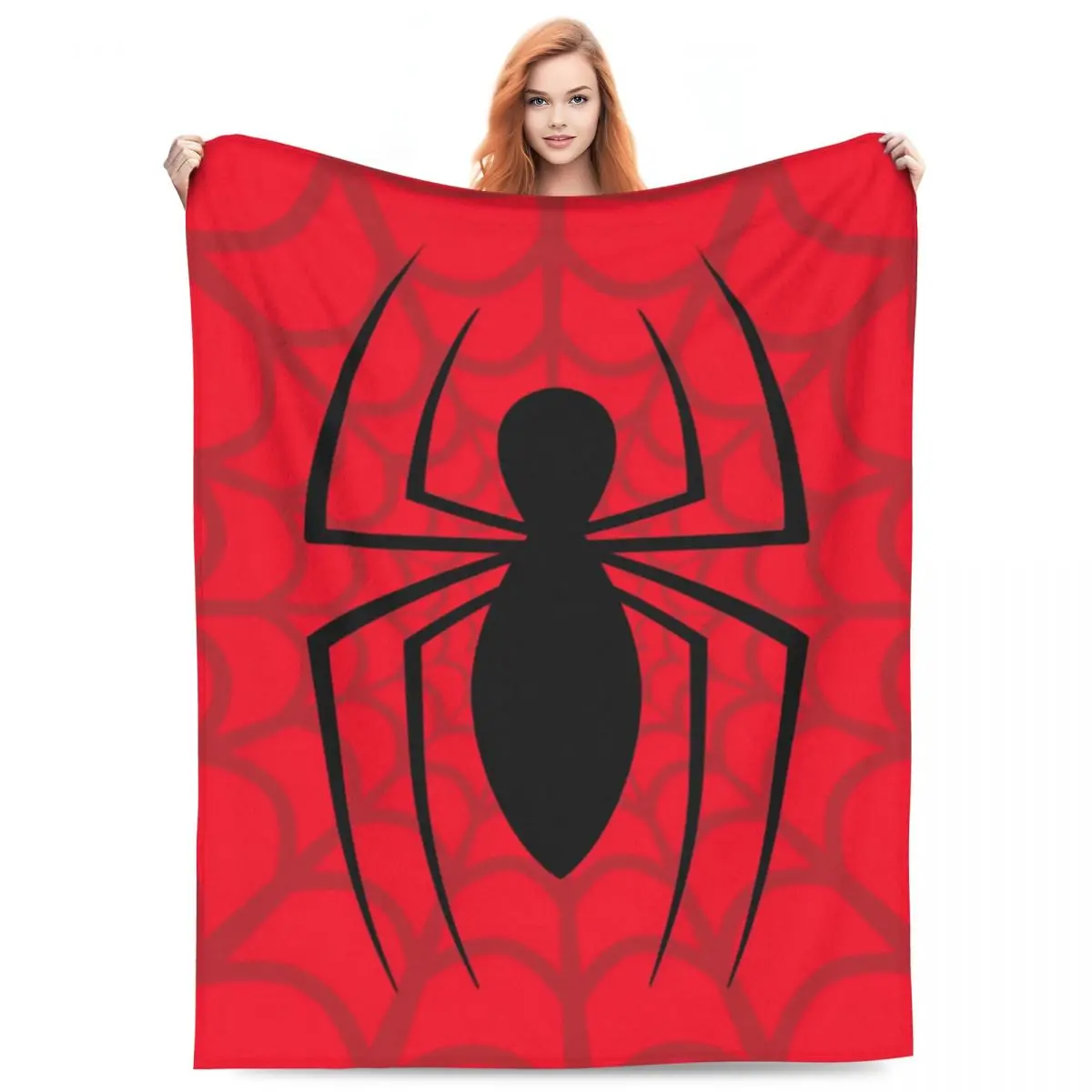 Spider Man Skinny Spider Logo Blankets Soft Fluffy Plush Bedding Throws For Children Home Decor Flannel Bedspread Bed Cover