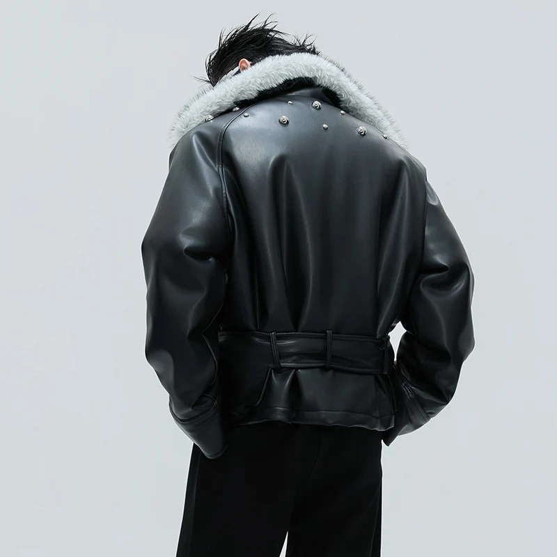 LUZHEN الشتاء موضة عالية الجودة عكسها تصميم الفراء بطانة الدافئة سترة جلدية الرجال الأصلي 2025 جديد المتخصصة معطف مبطّن JY4797
