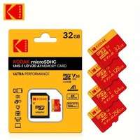 Kodak High Speed ​​Micro SD Card U3 Class 10, up to 100MB/s, TF Memory Card with Adapter - Available in 32GB, 64GB,128GB,256GB