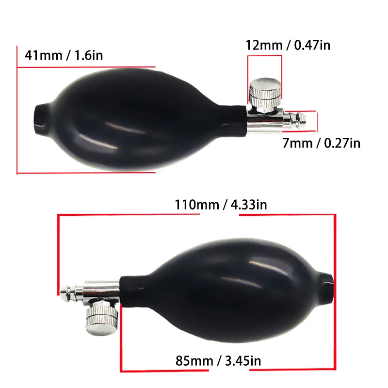 2pcs Replacement Black Manual Air Pump Inflation Sphygmomanometer Oximetro Mercury Blood Pressure Latex Ball Bulb + Air Release