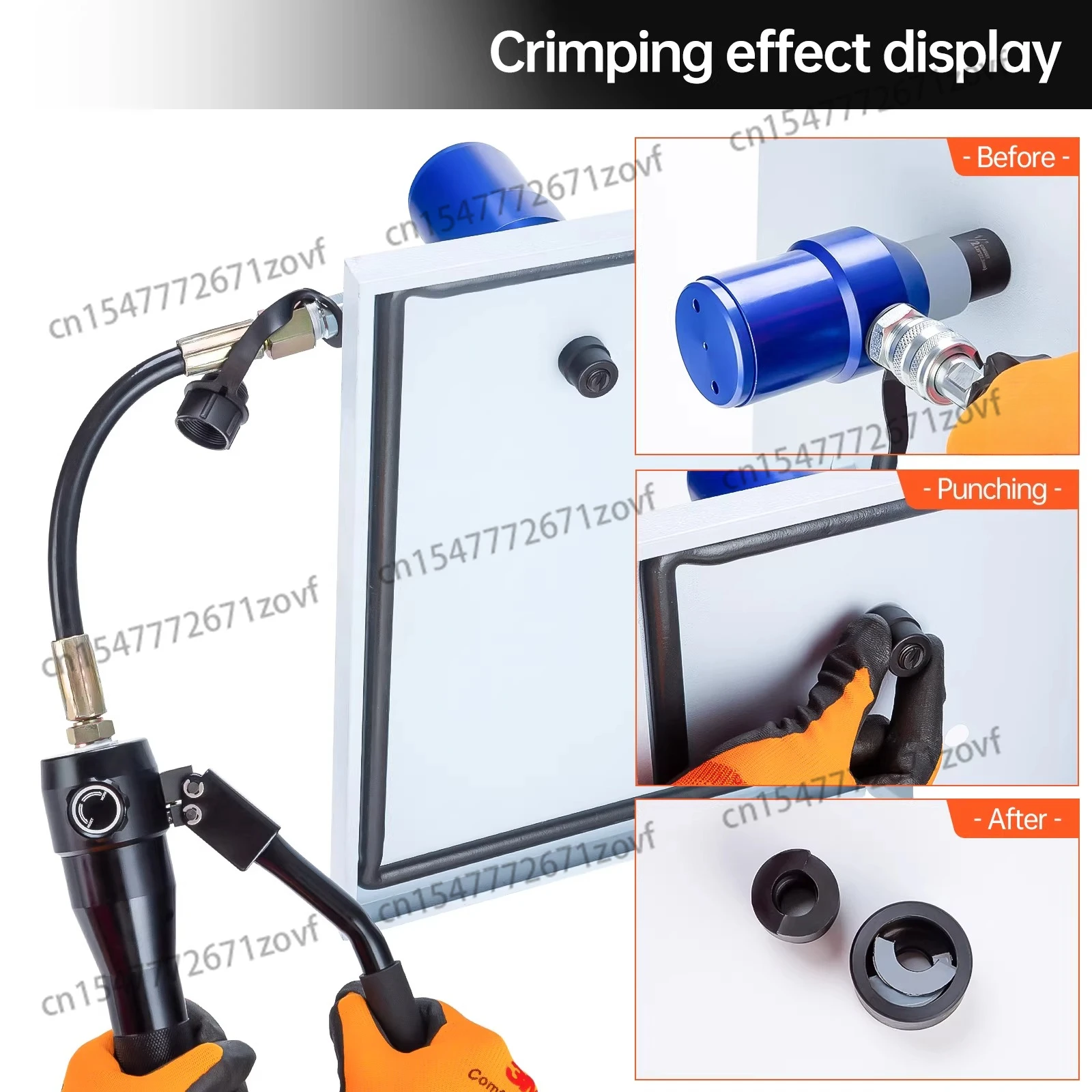 WK-80,000 Hydraulic Hole Opener, Stainless Steel Metal Plate Soft Steel Plate Hole Punch 8T