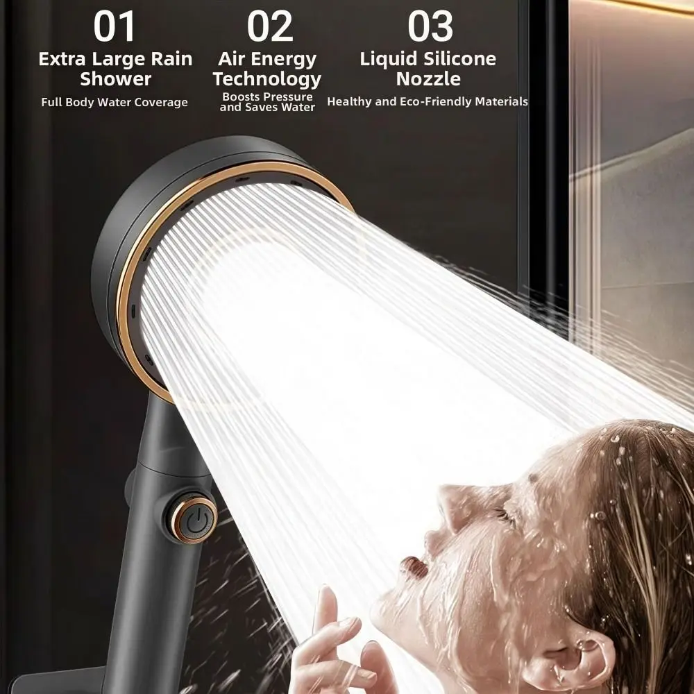 رأس دش عالي الضغط قابل للتعديل في 3 مستويات، رأس دش مضغوط بواجهة مشتركة بنقرة واحدة #3