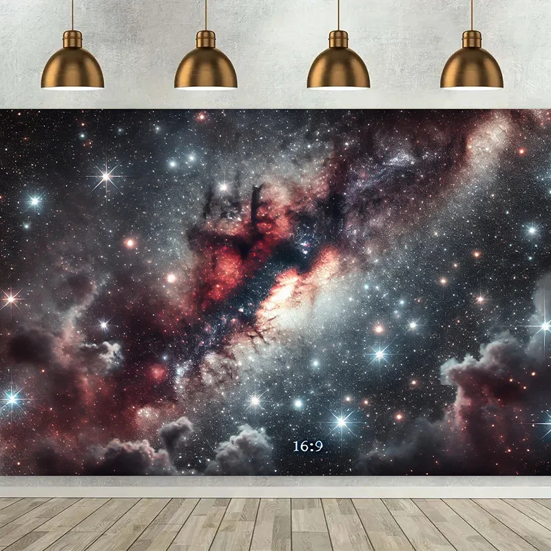 Galaxy Night Sky Tapestry Wall Hanging - 8x6ft Polyester Fabric Backdrop with Glowing Stars & Nebulae, Vibrant Cosmic Design for