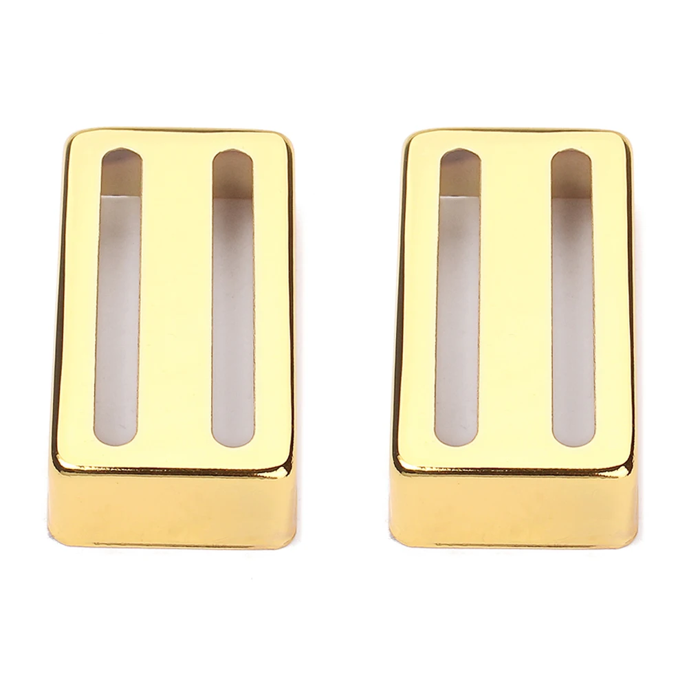 

2 Pcs Dual Pickup Frame Sturdy Guitar Parts Coil Covers Black Golden Replacement