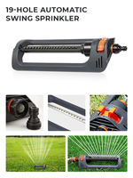 Automatic Garden Swing Sprinkler Oscillating Water Sprinklers for Lawn Large Area 19 Nozzles Patio Sprinkler Base Yard Watering