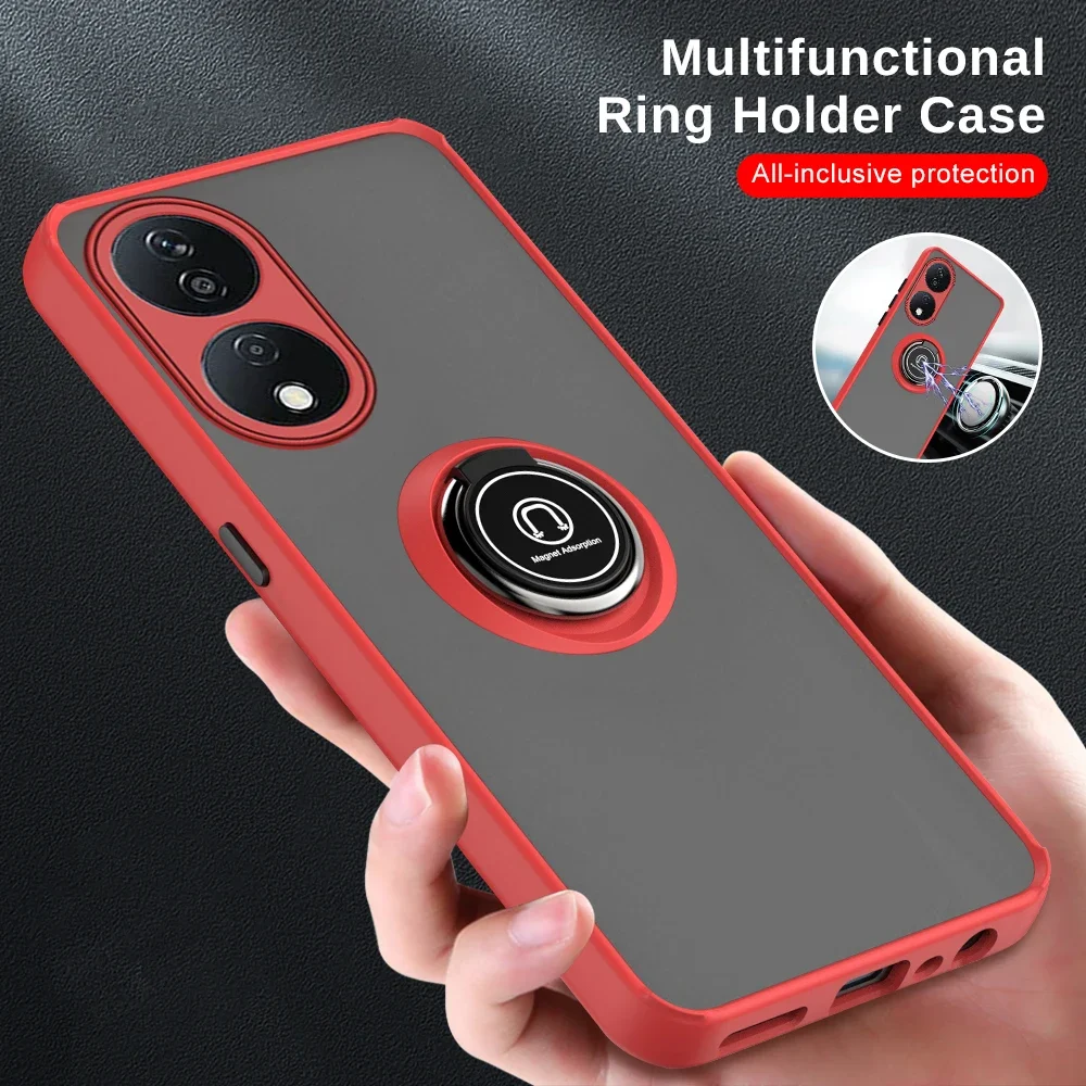 For HonorX7b Honor X7b 4G Magnet Holder Ring Shockproof Coque Xonor Honar Honer X7 b X 7b 4G PC Shockproof Matte Armor Case