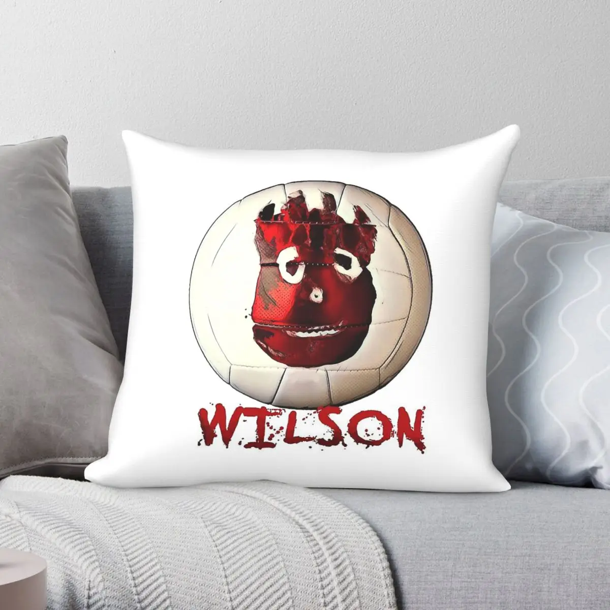 Cast Away Wilson Volleyball Pillowcase Polyester Linen Velvet Printed Zip Decor Throw Pillow Case Room Cushion Cover Wholesale