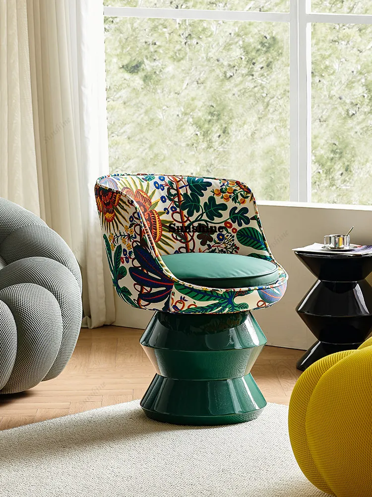 

Italian minimalist single chair Internet celebrity rotatable leisure chair living room creative sofa chair