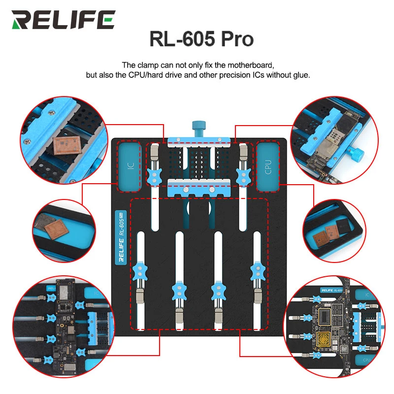 RELIFE RL-605 PRO Motherboard Chip Universal Fixture Laptop CPU Harddisk IC Chip Motherboard Jig Board Holder Repair Tools